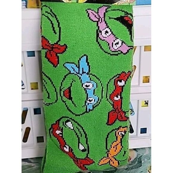 Teenage Mutant Ninja Turtles Crew Socks Size 6-12 Nickelodeon Green - Picture 3 of 3